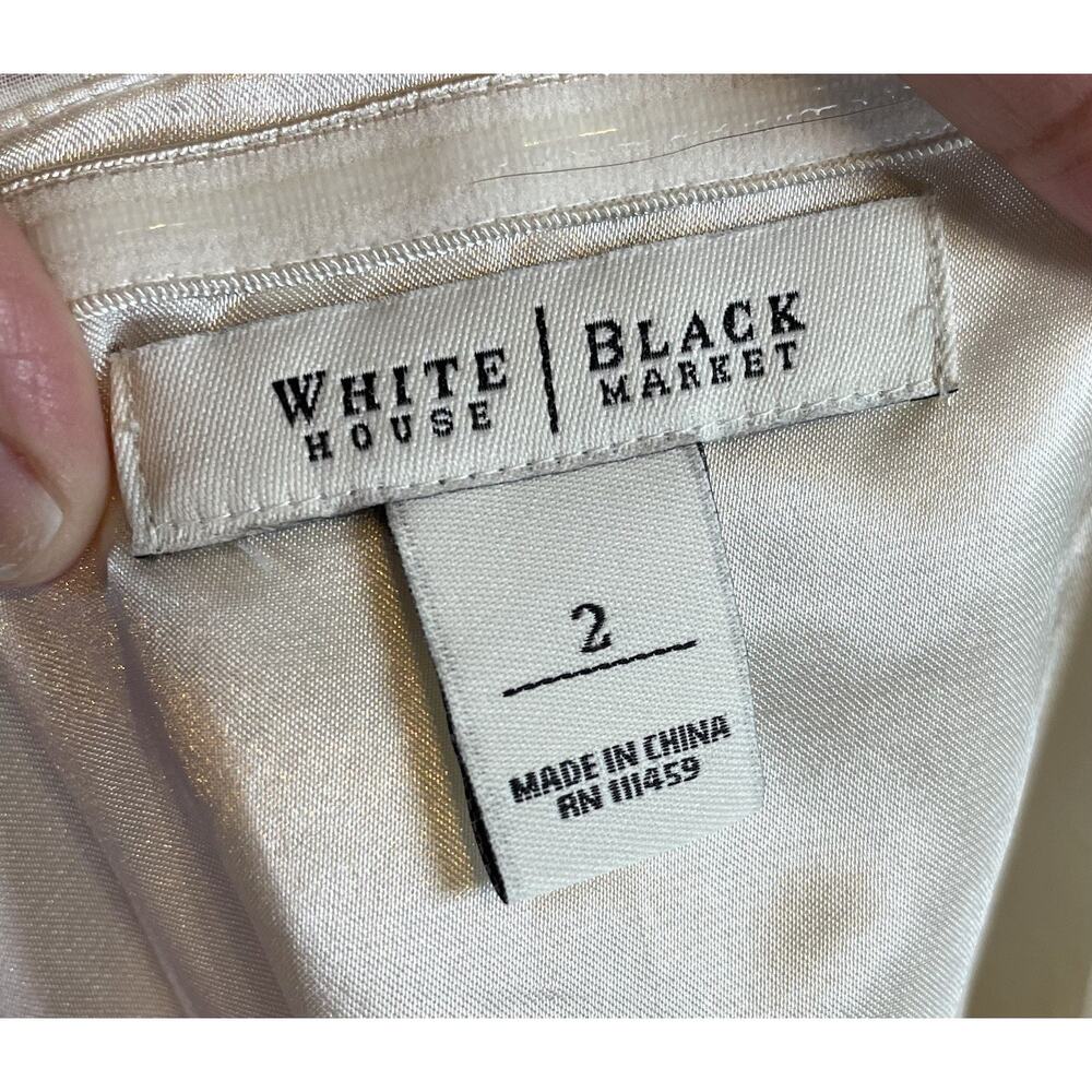 White House Black Market Ivory Strapless Formal Dress Size 2 - Picture 5 of 6